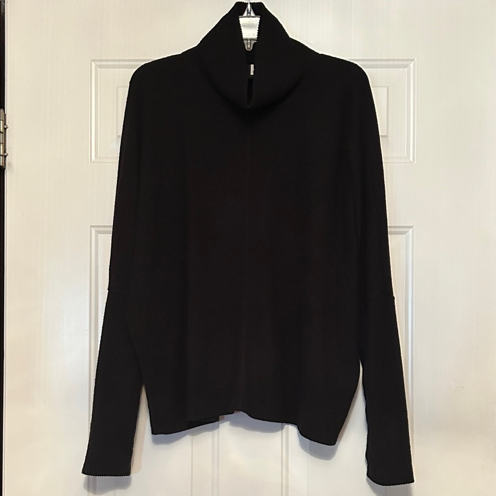 H by Bordeaux Turtleneck Sweater XL Black Textured Loose Career Casual